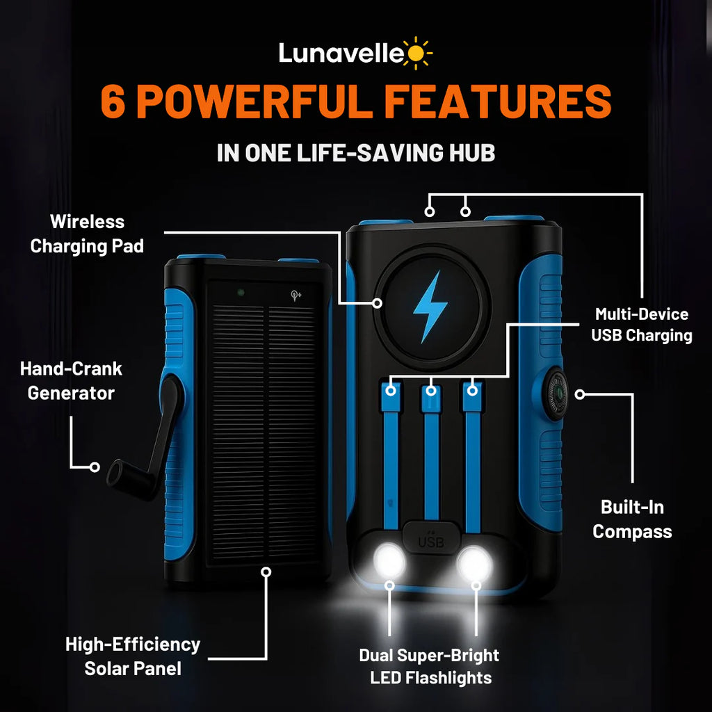 Lunavelle™ Power Bank Inalámbrico Solar