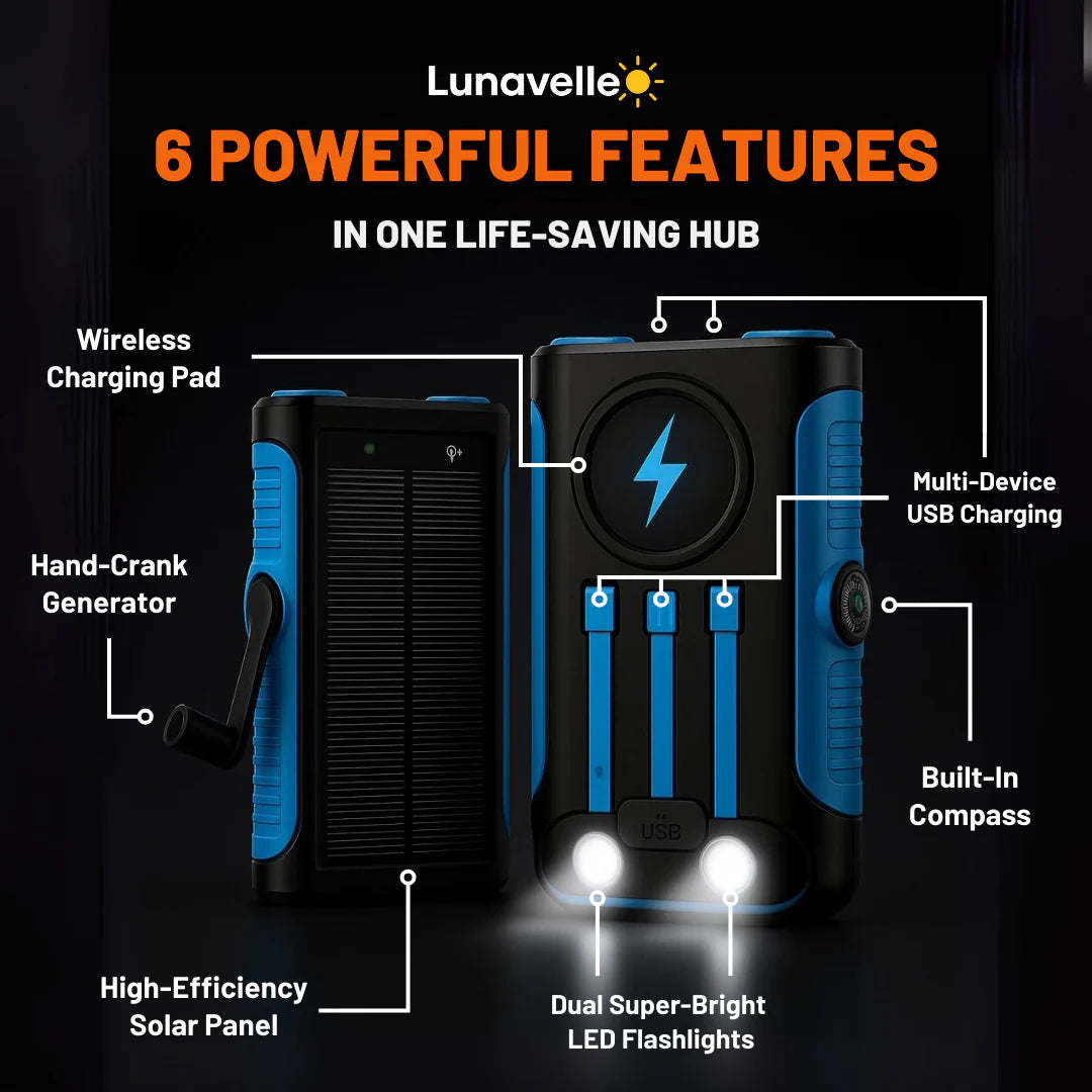 Lunavelle™ Power Bank Inalámbrico Solar